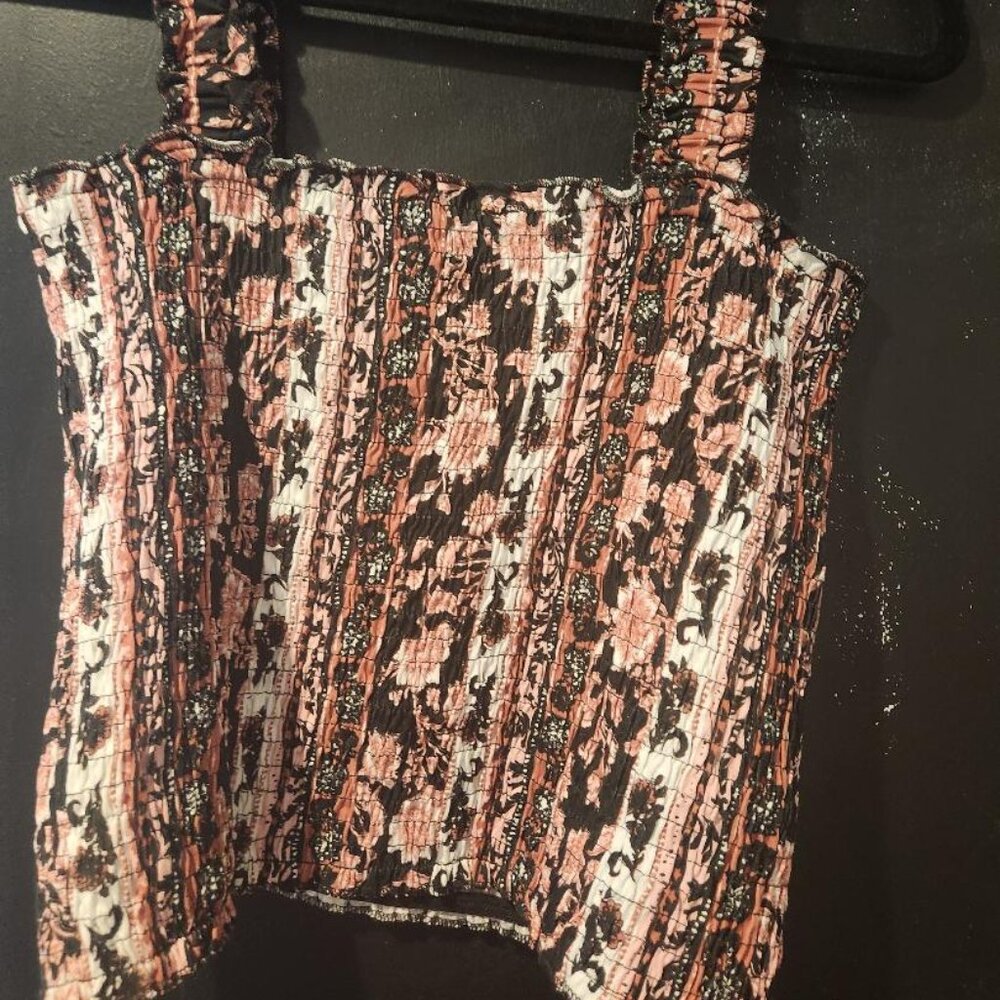 Guess summer BOHO print cami-rouched-size Large